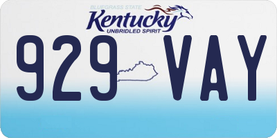 KY license plate 929VAY