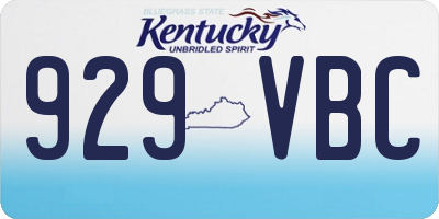 KY license plate 929VBC