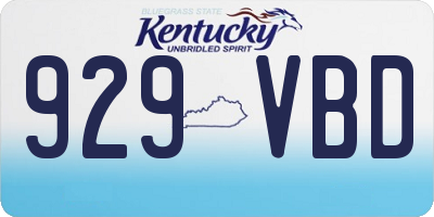 KY license plate 929VBD