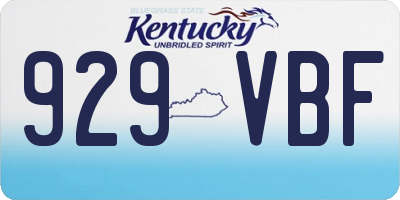 KY license plate 929VBF