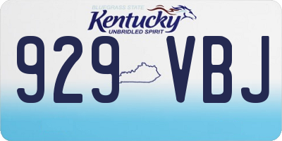 KY license plate 929VBJ