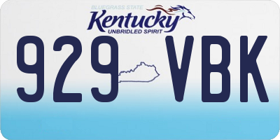 KY license plate 929VBK