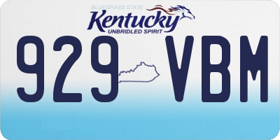 KY license plate 929VBM