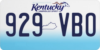 KY license plate 929VBO