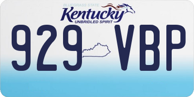 KY license plate 929VBP