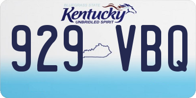 KY license plate 929VBQ