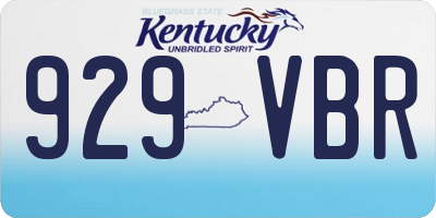 KY license plate 929VBR