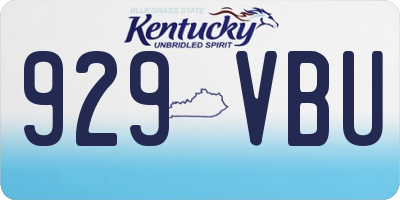 KY license plate 929VBU