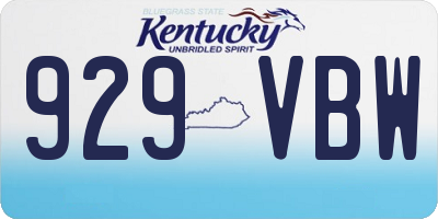 KY license plate 929VBW