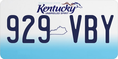 KY license plate 929VBY