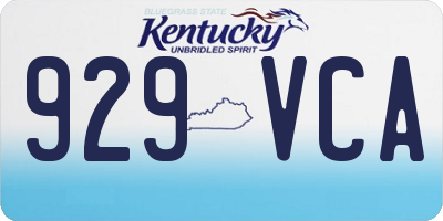 KY license plate 929VCA