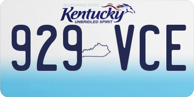 KY license plate 929VCE