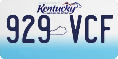 KY license plate 929VCF