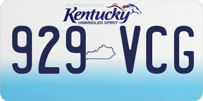 KY license plate 929VCG