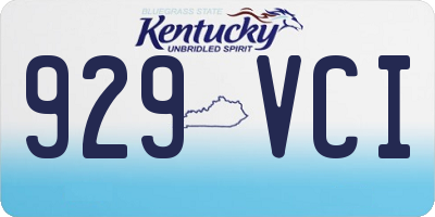 KY license plate 929VCI