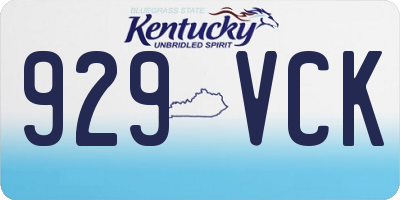 KY license plate 929VCK