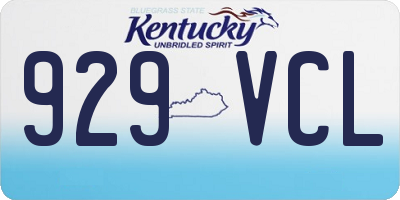 KY license plate 929VCL