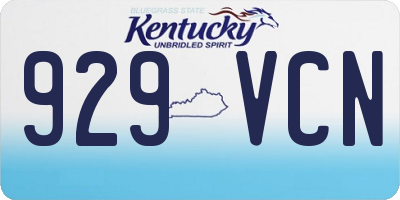 KY license plate 929VCN