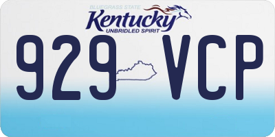 KY license plate 929VCP