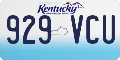 KY license plate 929VCU