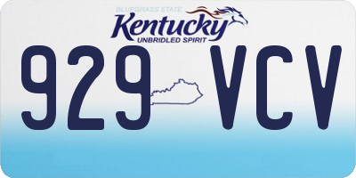 KY license plate 929VCV