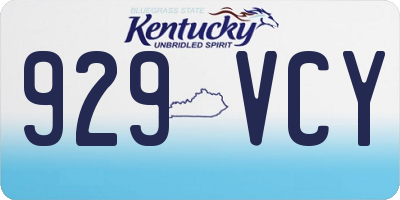 KY license plate 929VCY