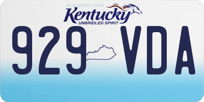 KY license plate 929VDA