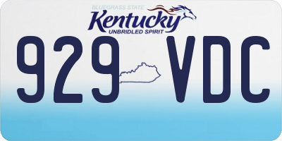 KY license plate 929VDC