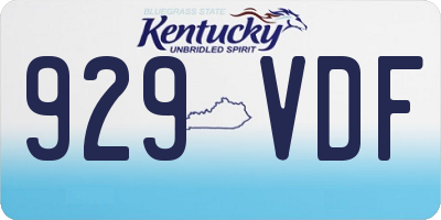 KY license plate 929VDF