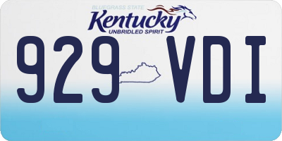 KY license plate 929VDI
