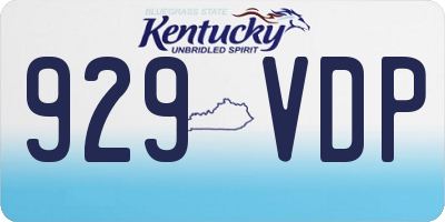 KY license plate 929VDP