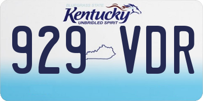 KY license plate 929VDR