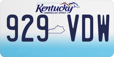 KY license plate 929VDW