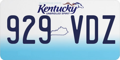 KY license plate 929VDZ