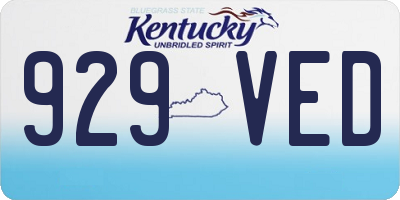 KY license plate 929VED