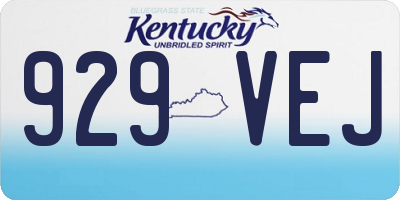 KY license plate 929VEJ