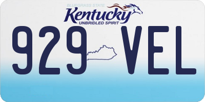 KY license plate 929VEL