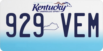 KY license plate 929VEM