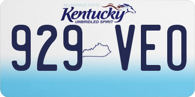 KY license plate 929VEO