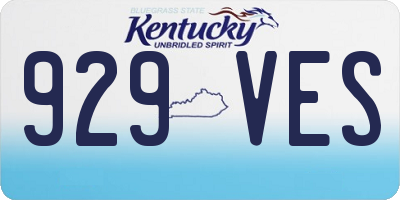 KY license plate 929VES