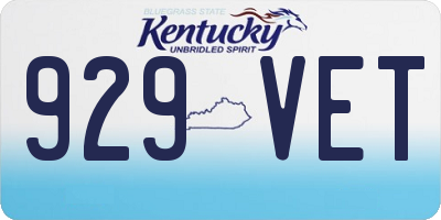 KY license plate 929VET