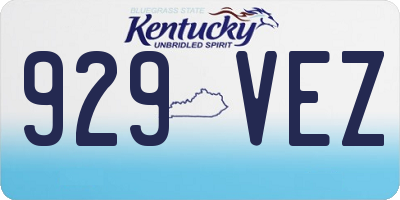 KY license plate 929VEZ