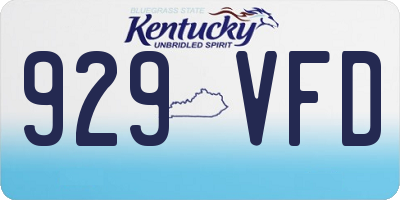 KY license plate 929VFD