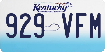 KY license plate 929VFM