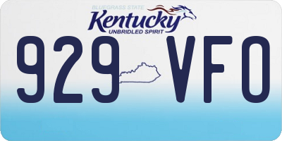 KY license plate 929VFO