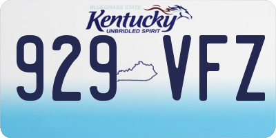 KY license plate 929VFZ