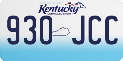 KY license plate 930JCC