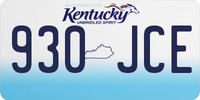 KY license plate 930JCE