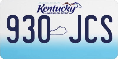 KY license plate 930JCS