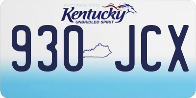 KY license plate 930JCX